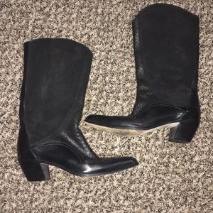 Via Spiga Black Cowboy Boots